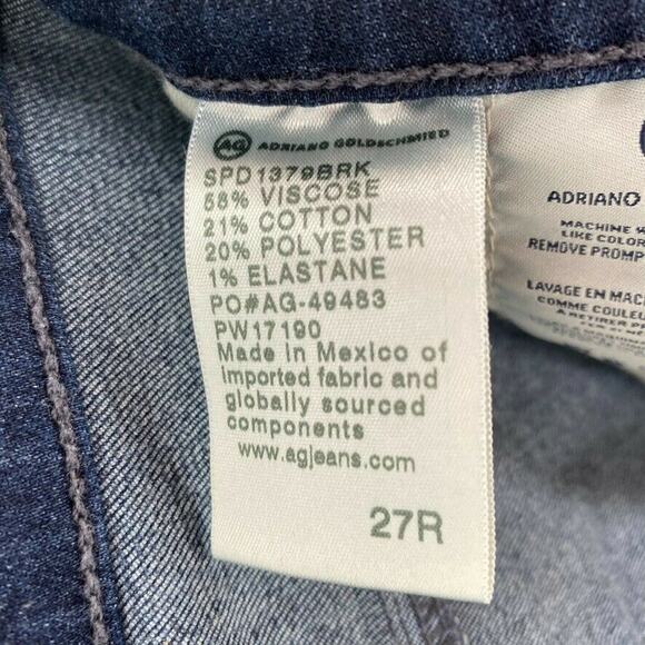 AG Farrah High Rise Skinny Denim Jeans Viscose Blend Blue Tapered 27R - Picture 8 of 10